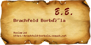 Brachfeld Borbála névjegykártya